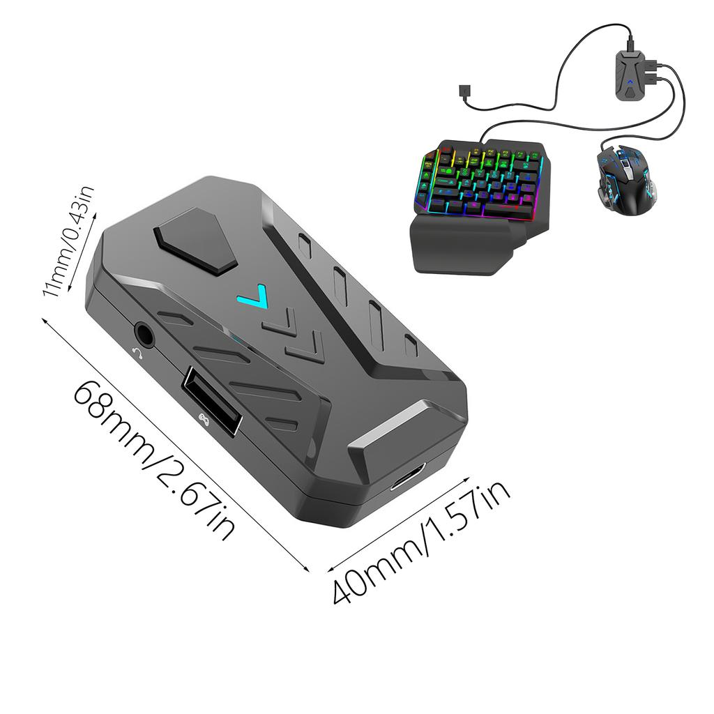 Gaming Keyboard Mouse Converter, Mobile Gaming Keyboard Mouse Converter Adapter,for Cellphone Game Device