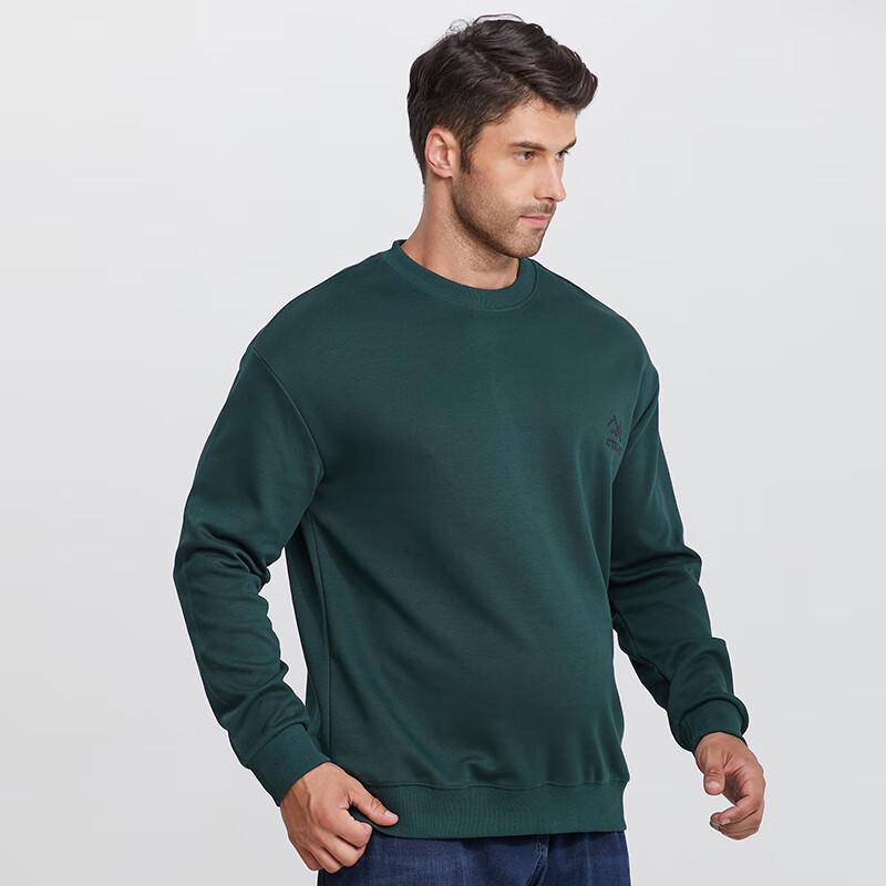 Dibinze Men's Plus Size Cotton Blend Crewneck Sweatshirt