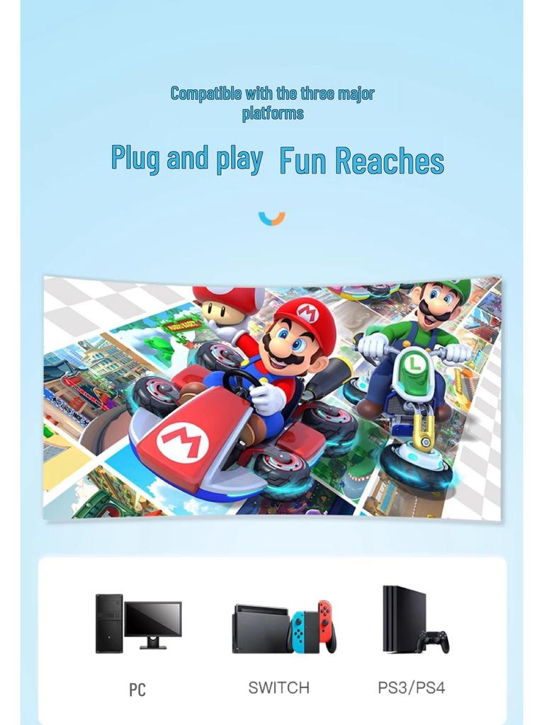 V3Pro 8PXN Spiel-Lenkrad für Mario Kart 8 Rennsimulator (Schalter)