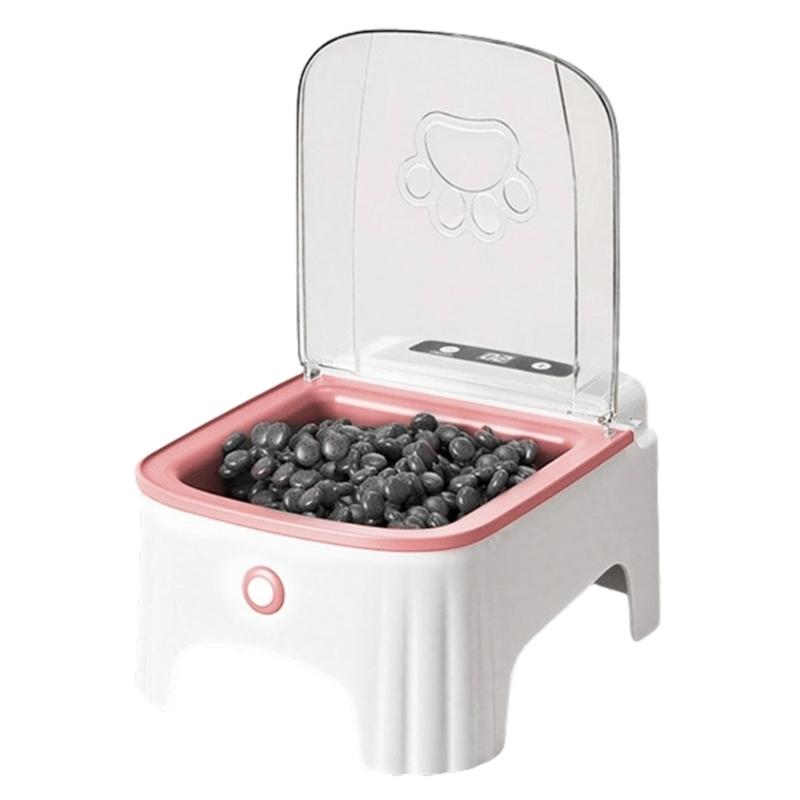 

Cats Food Dish Dogs Food Dispenser Motion Sensors Automatic Open Low Noise Training Feeder розовый