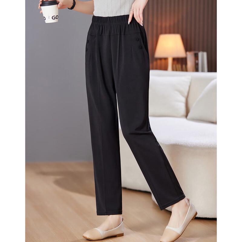 

Pasite Women s Summer Elastic Waist Cropped Pants 2XL