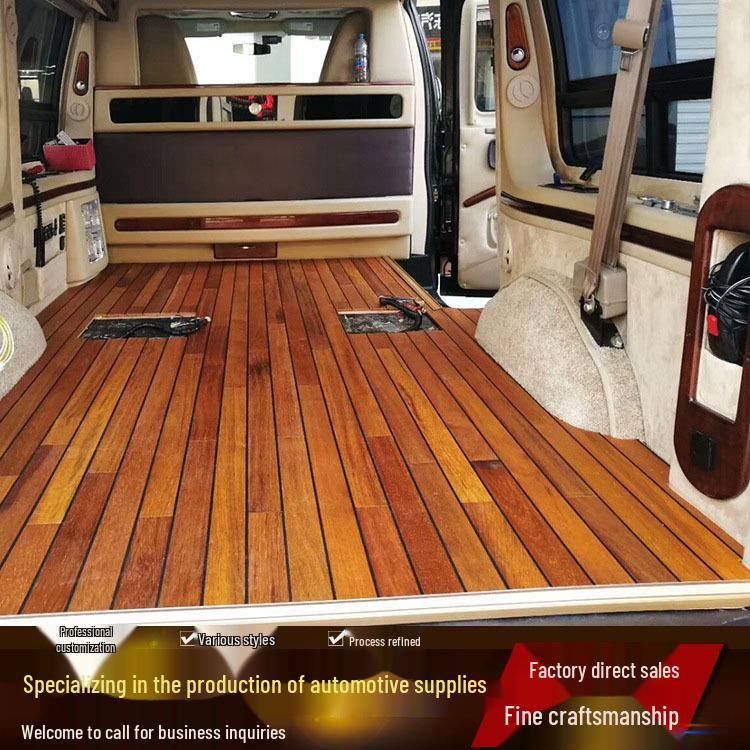 Teak Wood Floor Upgrade for Shanghai RV and MPV Business Car Interiors