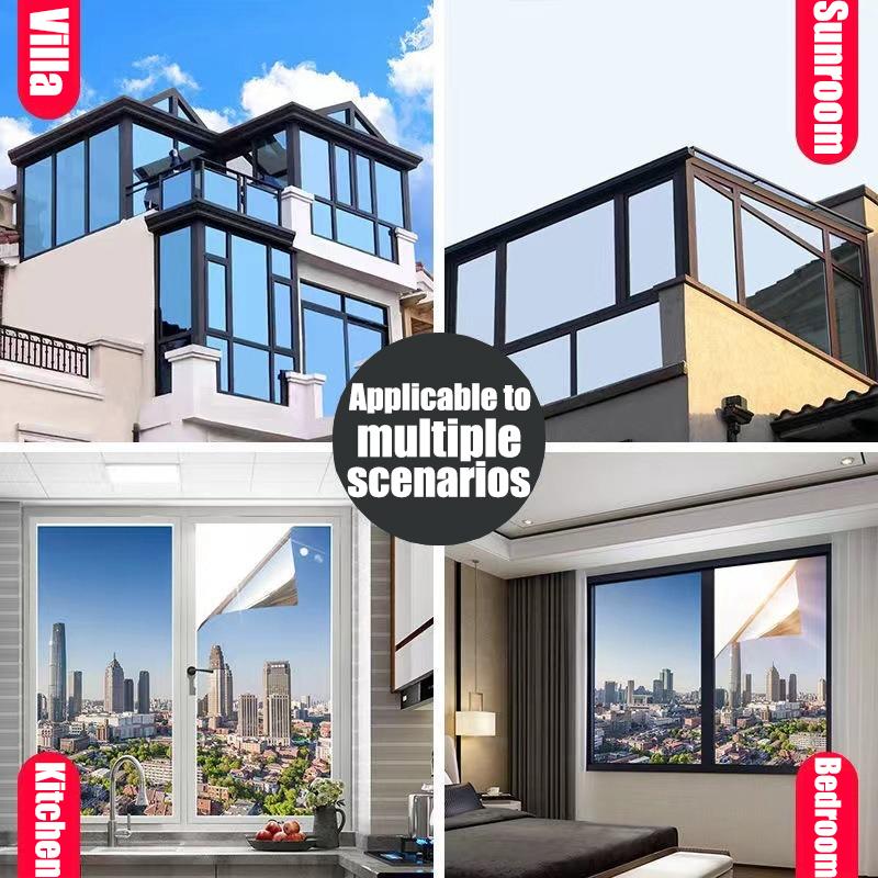 Home Glass Insulation Film Anti Peeping Privacy Protection Anti UV One-way Mirror Window Film Sticker Electrostatic Bonding