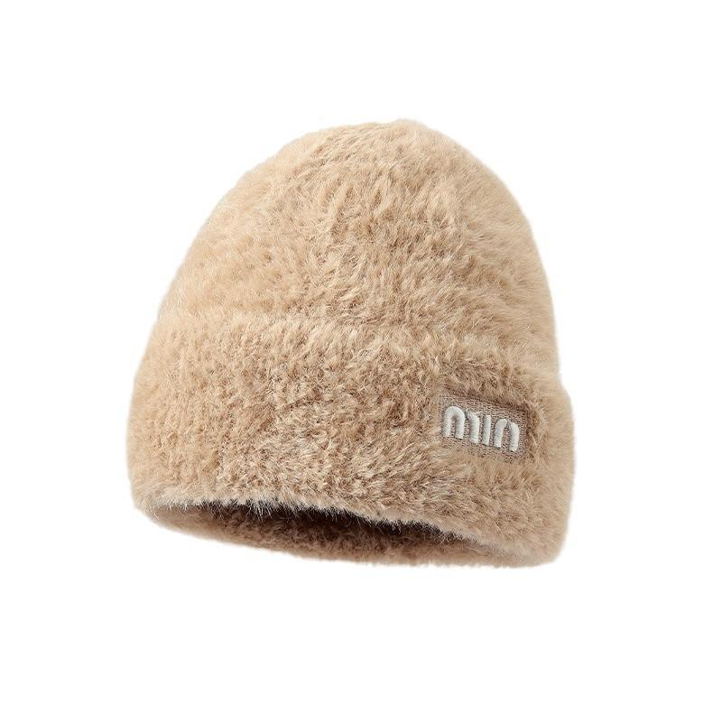 Autumn and winter hats women's fashion letter knitted wool hats winter warm solid color versatile cold hats