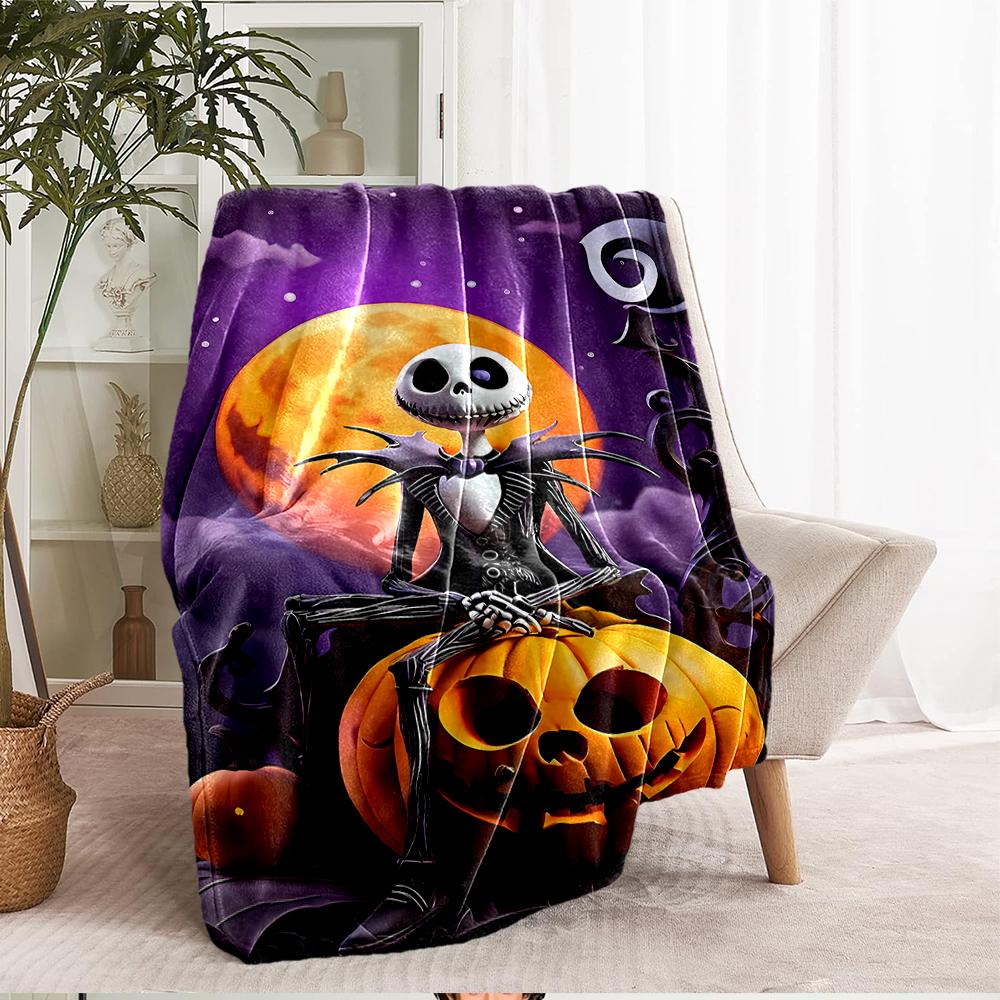 The Nightmare Before Christmas Theme Printed Blanket - Perfect for Couch, Bed, Travel & Outdoor Use | Machine Washable, Cozy & Durable.