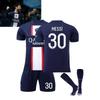 Paris Home Jersey Set Messi 30 Mbappe 7 Neymar 10 Polyester Soccer Kit