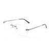 RSINC Imported Rimless Metal Eyeglasses for Men – Silver-Black Frame (CT01480 002 Silver-Black Rimless Metal Glasses  Metal Eyeglasses  A2