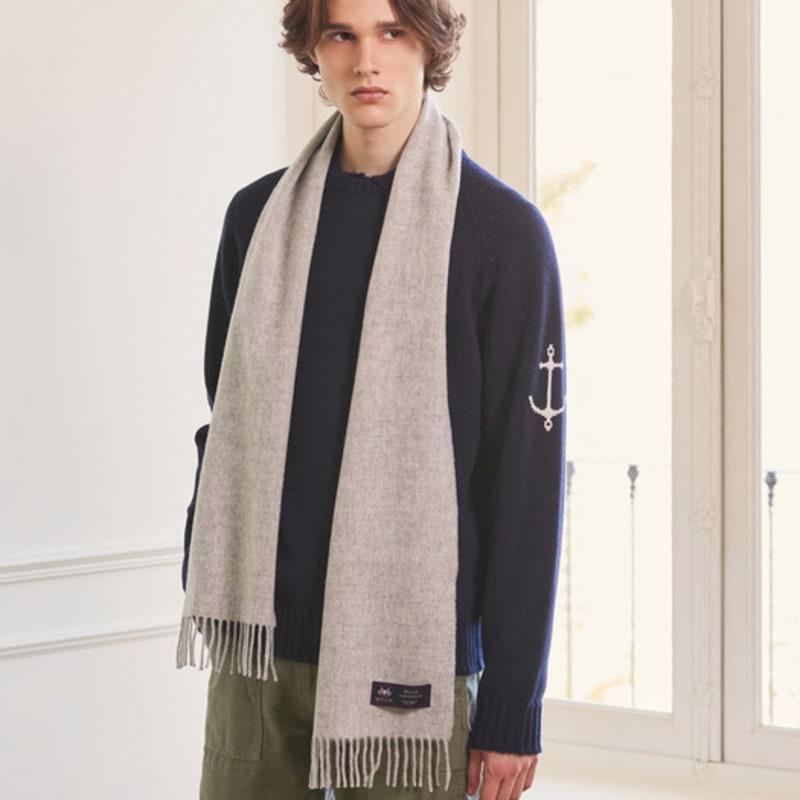 ABRAHAM MOON Merino Wool Muffler 25cm - Silver