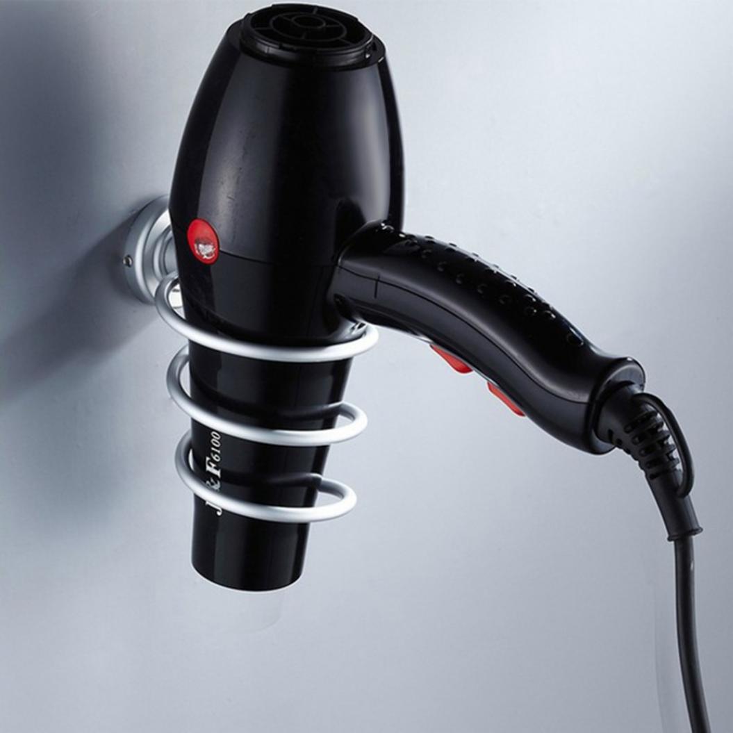 

Алюминиевая спиральный фен Держатель Стенд Для ванной комнаты Воздуходувка Хранение Полка Настенная стойка