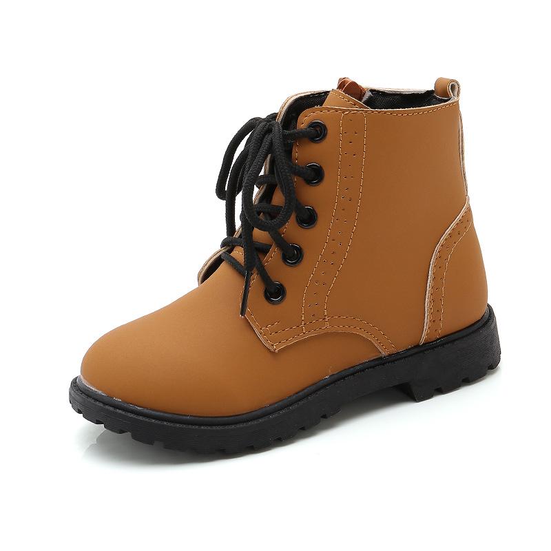 

Autumn and winter children s short boots boys and girls Martin boots side zipper thermal casual single boots snow boots trendy shoes 35 yards/ 22.0cm