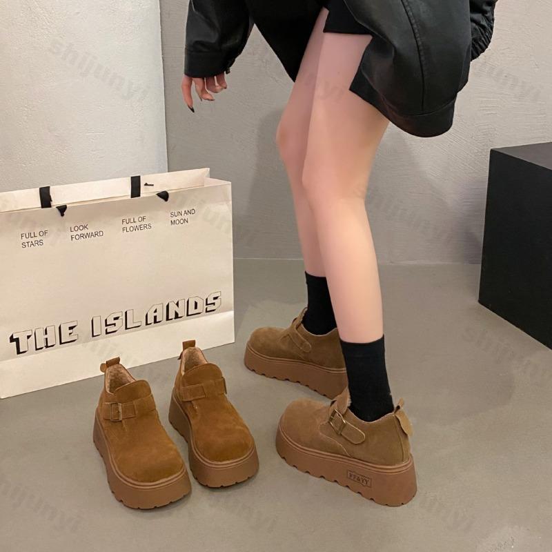 Women's Cotton Shoes Winter 2026 New Fashion Platform Casual Shoes Women's Warm Plush Retro Outdoor Non-slip Fur Short Boots