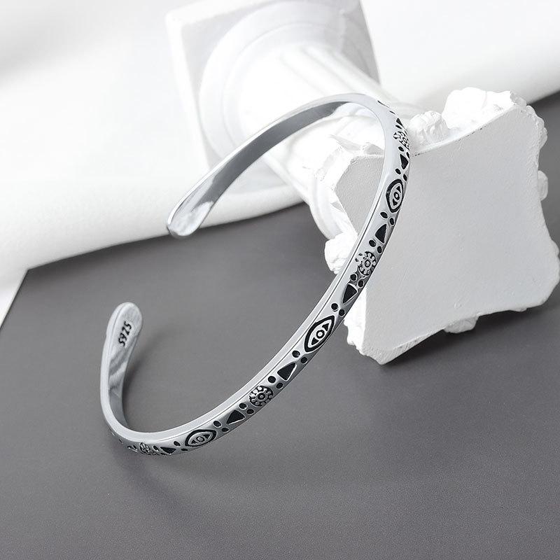 Vintage Floral Pattern Open Cuff Bracelet For Women Fashionable Personalized Bangle Gift For Best Friend Jewelry Accessory