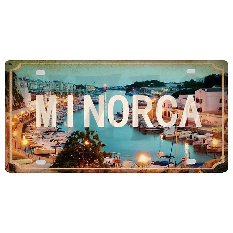 

Vintage Ibiza Egypt Munich Haikidiki City Metal Sign License Plate Wall Art Decor for Home Shop Club Bar xCM DCA 12x8inch20x30cm