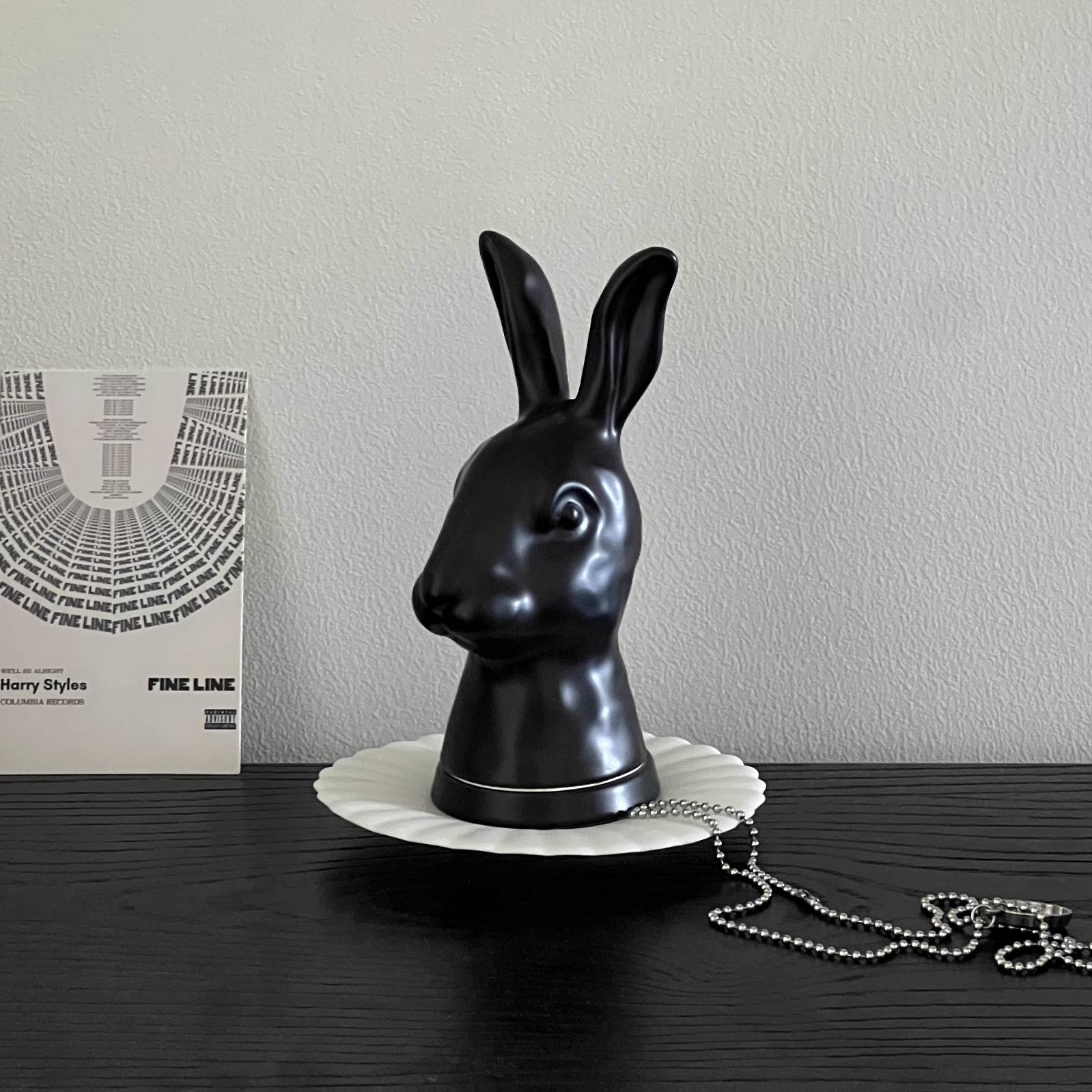 

Креативный кролик зубочистка коробка зубочистка коробка для хранения ватных палочек керамический мультфильм настольное украшение поделки новый домашний подарок чёрный