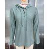 Fall Winter New Women's Solid Color Button Hooded Loose Long Sleeve Sweatshirt Top Leisure Leisure Trade for Europe America
