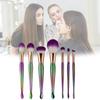 Gujhui Mermaid Makeup Brush Set 5 Pieces Nylon Brushes Long Handle Purple Hair Exquisite Design