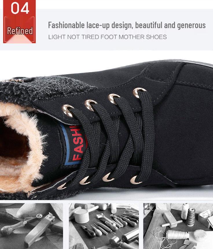 Women's Winter Cotton Boots - Velvet-Lined, Non-Slip Snow Boots for Middle-Aged & Elderly, Plus Size Available