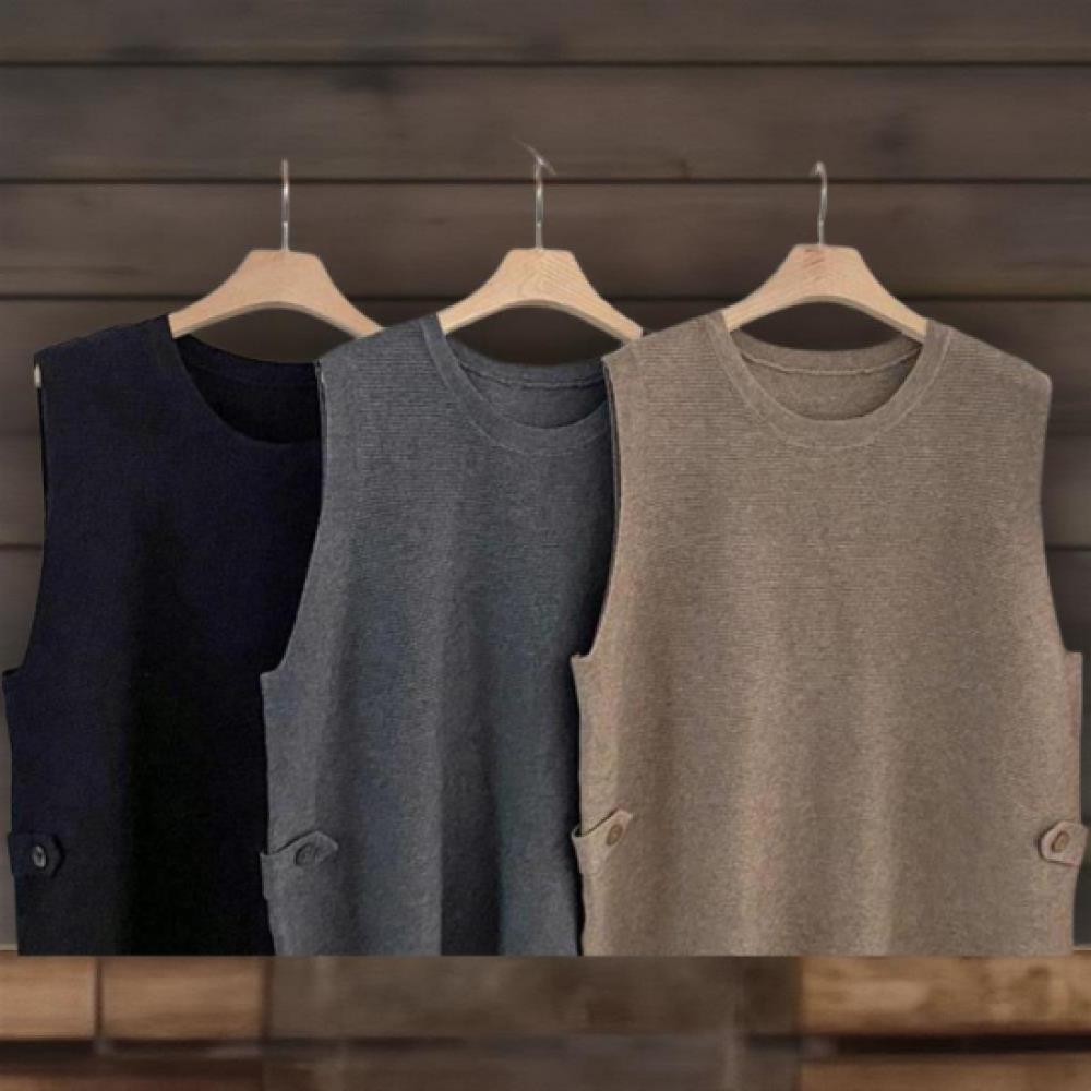 New ArrivalS Open Run Women S viScoSe Round Neck Button Knit veSt