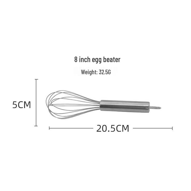 Stainless Steel 6-Wire Manual Whisk for Eggs and Baking