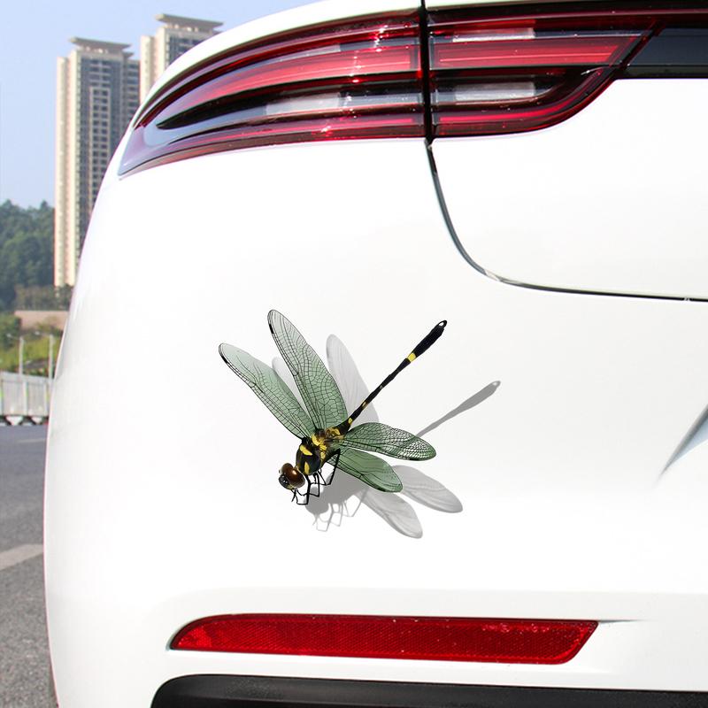 1pc Premium 3D Dragonfly Vinyl Decal - Waterproof & Scratch-Resistant Sticker For Cars, Motorcycles, Laptops | Enhance Your Ride