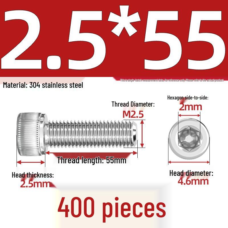 304 Stainless Steel Hex Socket Head Cap Screws, M2-M10, Extended Length
