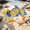 Custom Name Personalized Minions Print Beach Towel, for Trip Camping Beach Party Home Decor, Birthday Gift for Family & Friends