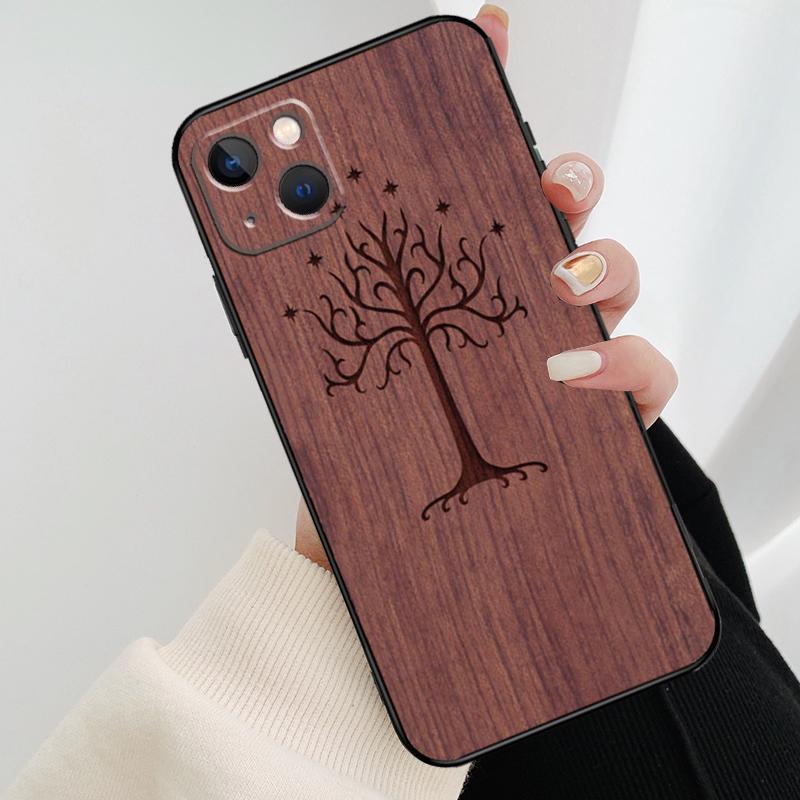 Tree Flower Bamboo Wood Phone Case For iPhone 17 Pro Max 16 15 11 13 12 14 Pro Max mini 15 16 Plus 16e 17 Air Cover