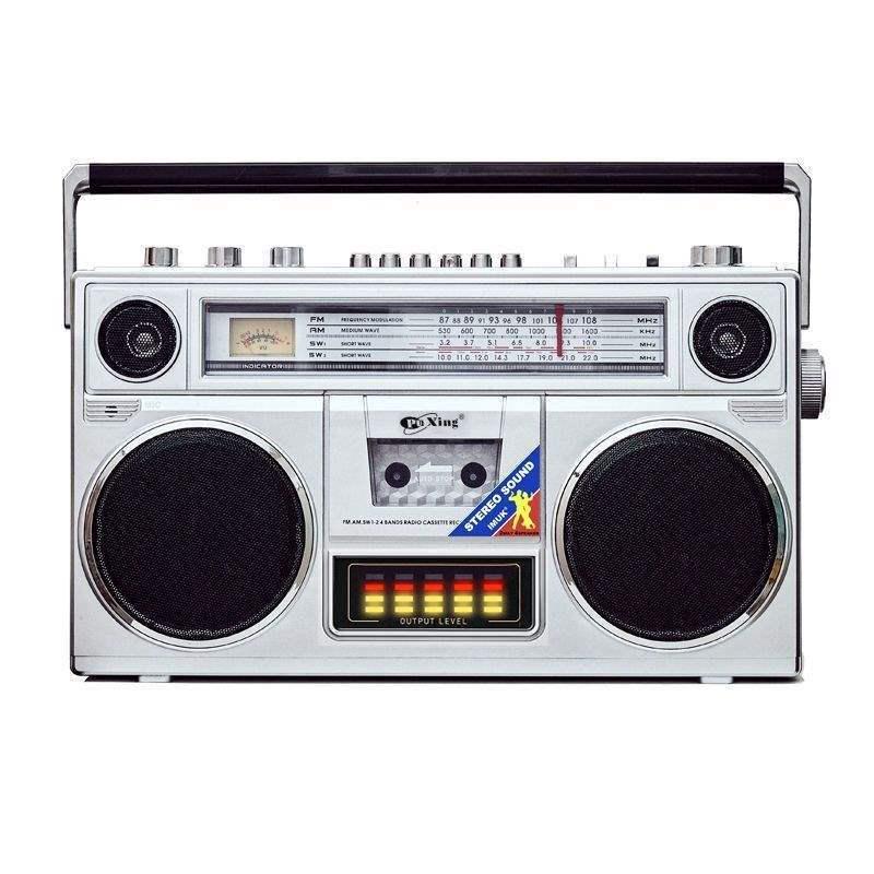 

80s Retro Stereo Cassette Player with Multi-Band FM Radio