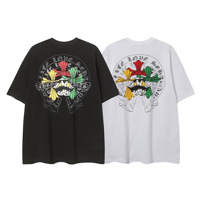 

Colorful Cross Sanskrit Print Casual Crew Neck T-Shirt - Unisex Short Sleeve Medium чорний