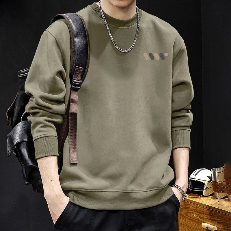 Men's Winter Hoodie: Round Neck, Plus Velvet, Thickened, Trendy, Heavyweight for Autumn and Winter.