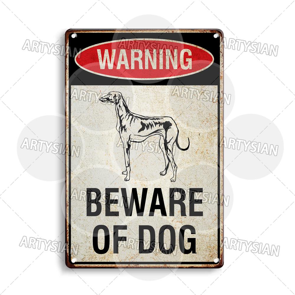 Beware Of Dogs Metal Sign Bichon Bulldog Schnauzer Pit Bull Shar Pei Chihuahua Maltese Greyhound Cairn Staffordshire Great Dane