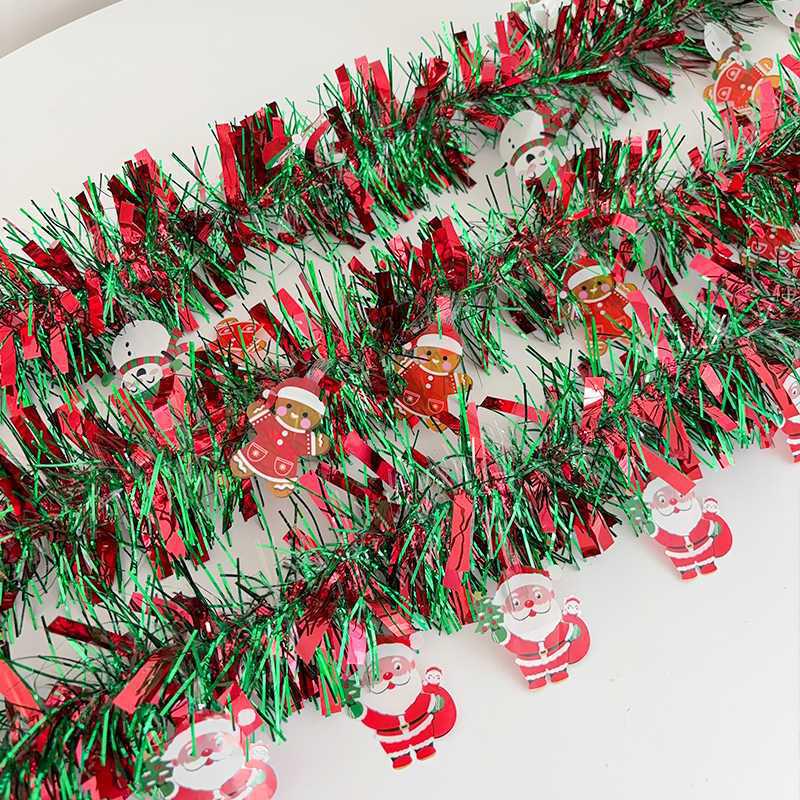 Dark Green Tinsel & Feather Boa Christmas Tree Ornaments for Creative Holiday Decor