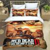 Red Dead Redemption 2 Print Bedding Sets Exquisite Supplies Set Duvet Cover Bed Comforter Set Bedding Set Luxury Birthday Gift