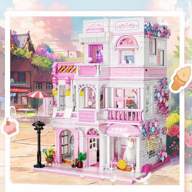 1004PCS Creative Expert Wedding Gallery Building Blocks Street View Romantic Garden Hotel Ornament Model Toy Gift for Girl Kid No Box