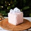 Pink Feather Christmas Ornament Set Romantic Hanging Gift Box & Ball for Christmas Tree Decoration Holiday Party New Year 2025