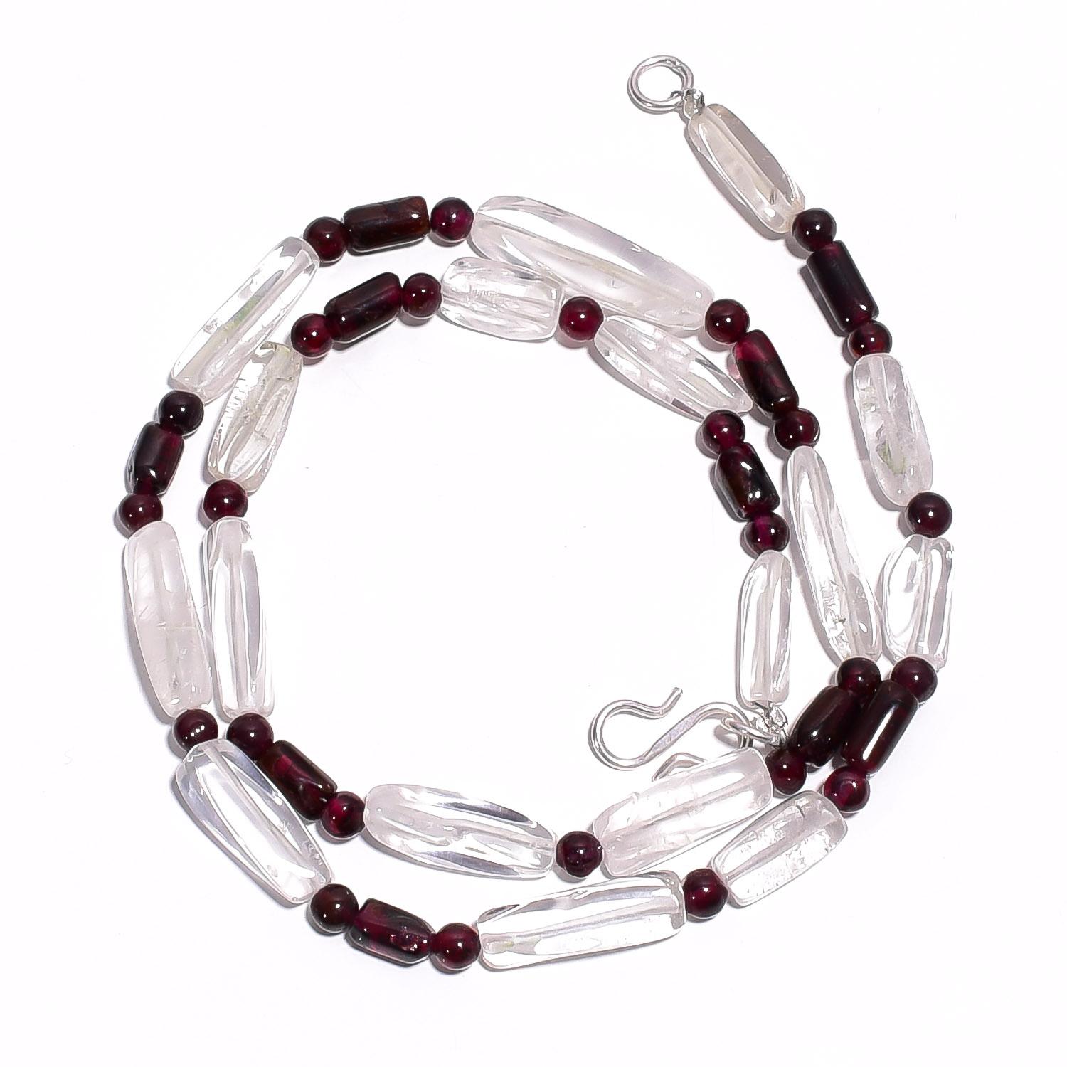 

Natural Crystal Garnet Gemstone Mix Shape Smooth Beads Necklace 17 UB-4577 UB-4577