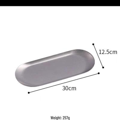 ZISIZ Retro Oval Stainless Steel Serving Tray