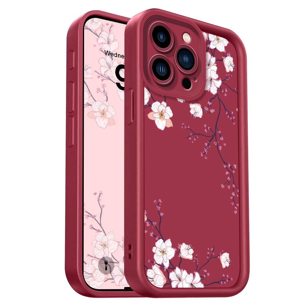 

Spring Flowers Phone Case For IPhone 13 12 11 Pro Max Mini 7 8 6 6S Plus X XS XR SE 2020 2022 Staircase Soft Cover iPhone 13 винный