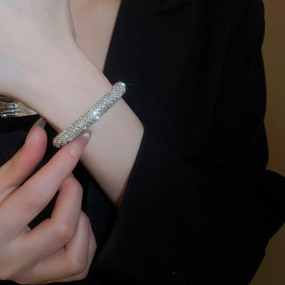 Exquisite Open Bracelet Size Adjustable Open Bangle New Full Rhinestone Bracelet  Women Fashion