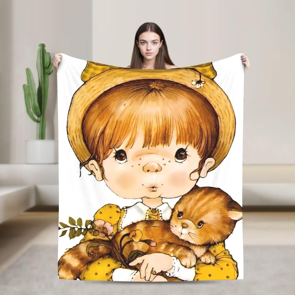 Warm Soft Blankets Picnic Sarah Kay Throw Blanket  Flannel Bedspread For Bedroom Novelty Sofa Bed Cover