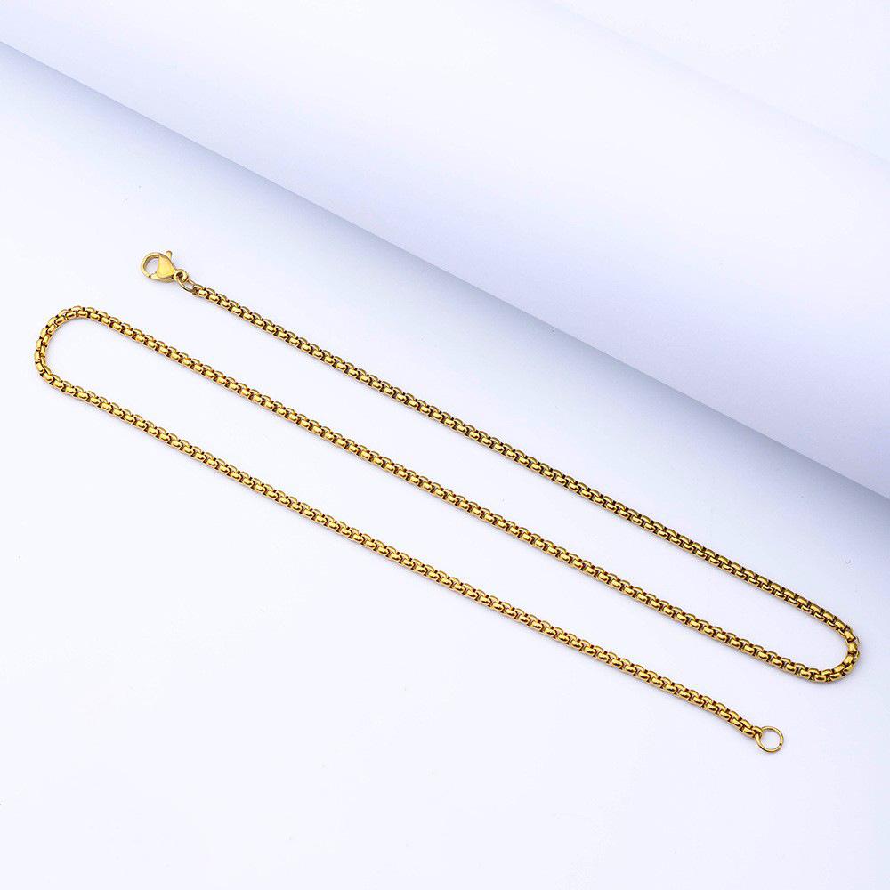 2mm Stainless Steel Box Chain Necklace For  Making Gold Sliver Black Color Steel Choker