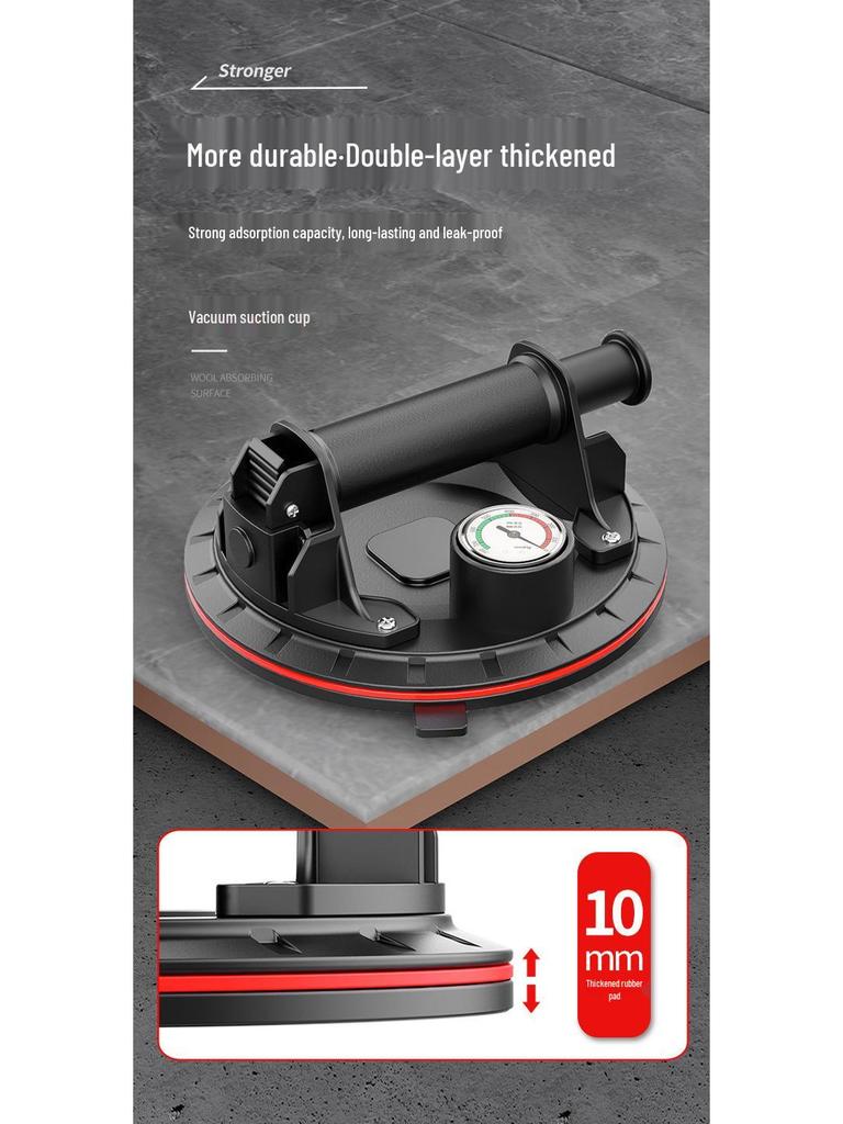 Electric Vacuum Suction Cup Tool with Strong Air Pump & Automatic Refill, Lithium Battery Powered for Glass & Tile Handling