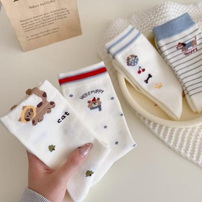 Chaussettes Teckel pour Femmes, Printemps, Automne et Hiver, Chaussettes Mi-mollet Chat, Dessin Animé Mignon Style École, Chaussettes Longues Ours Versatiles