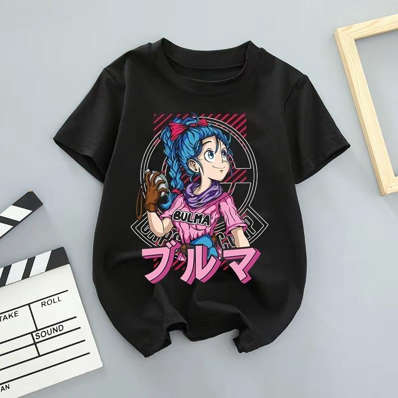Dragon Ball Bulma Anime Printed Tshirt Unisexs and Womens Short Sleeves 2026 New Summer Loose Cotton Tshirt S