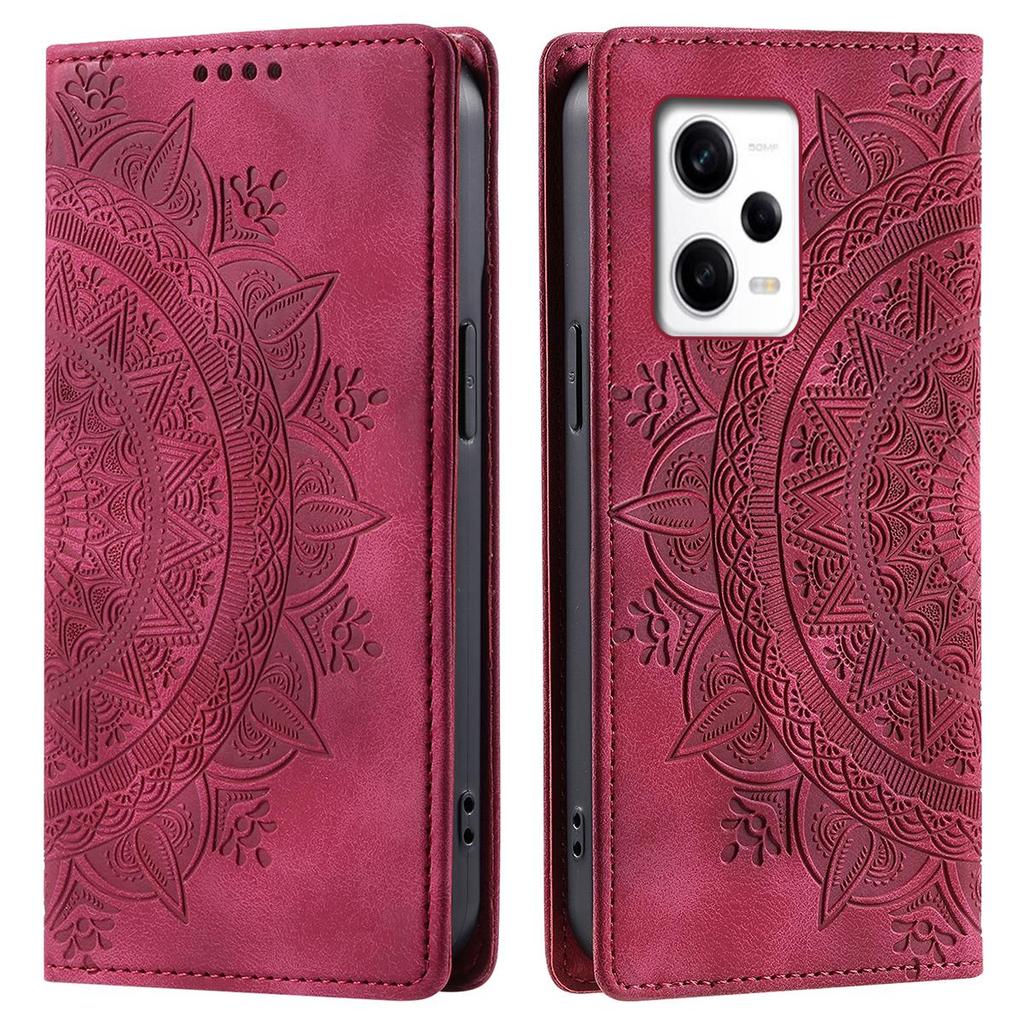 for Xiaomi Redmi Note 12 Pro+ 5G,12 Pro 5G,POCO X5 5G Mandala Embossed PU Leather Flip Wallet Case Magnetic Closure Cover
