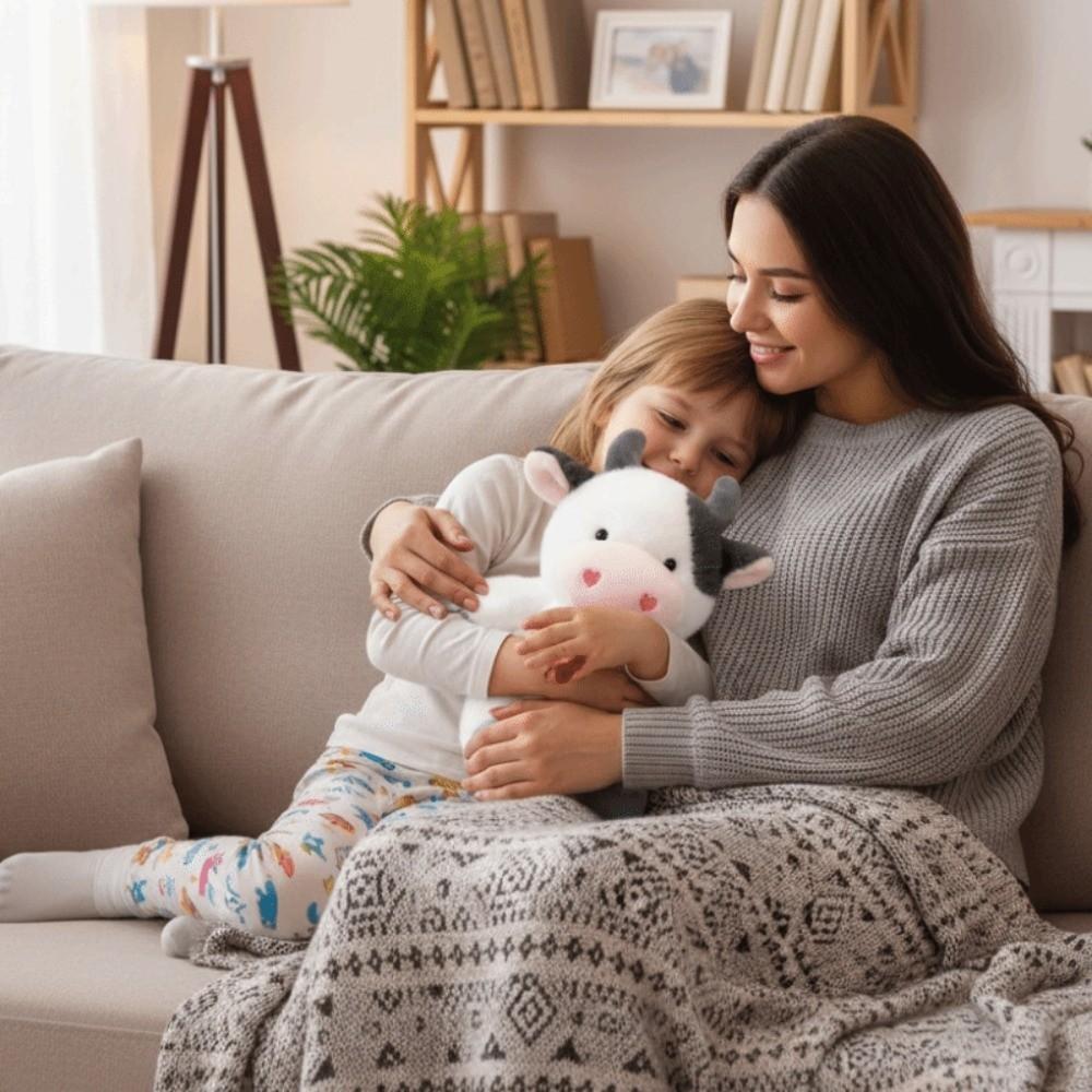 Simulation Cow Stuffed Plush Doll Cartoon Cow Plush Toy Sleeping Pillow Animals Cow Toys Kids Toy