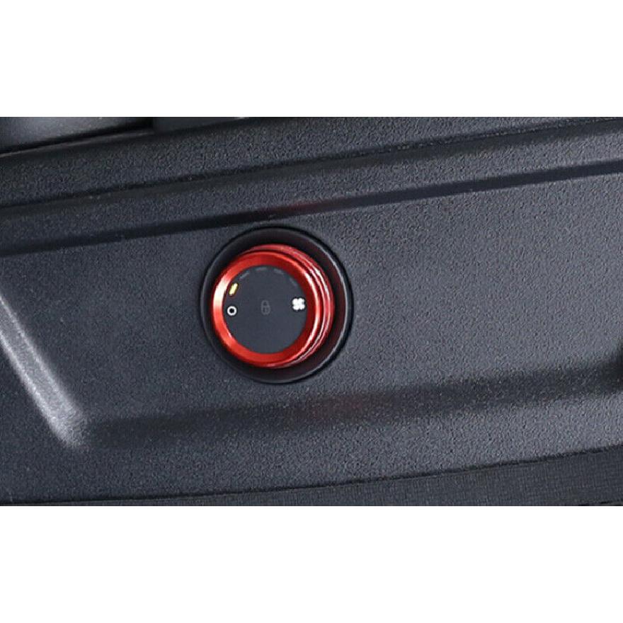 Tail Door Trunk AC Knob Trim 1pcs Fit For Defender 110 - Red Aluminum