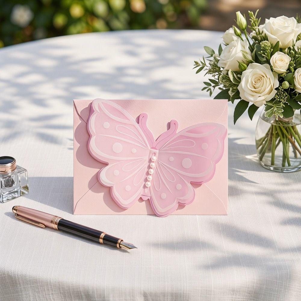 Gruß DIY Karte Mit Umschlag Geburtstagskarte Süße Schmetterlingskarte Valentinstag