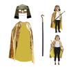 Egyptian Costume Accessories Golden Cape Cloak Egyptian Mask Venetians Mask Halloween Cosplay Costume for Kids Adults