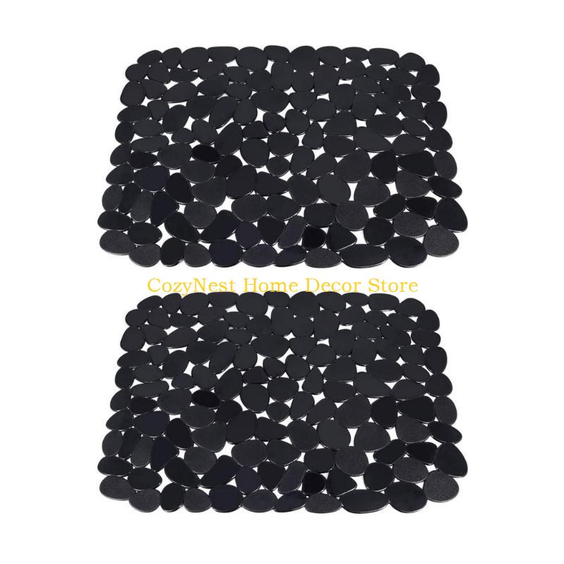 92MF 2 Pieces Soft Anti Slip Dish Mat Protective PVC Sink Mat Dish Drying Mat чёрный 1650₽